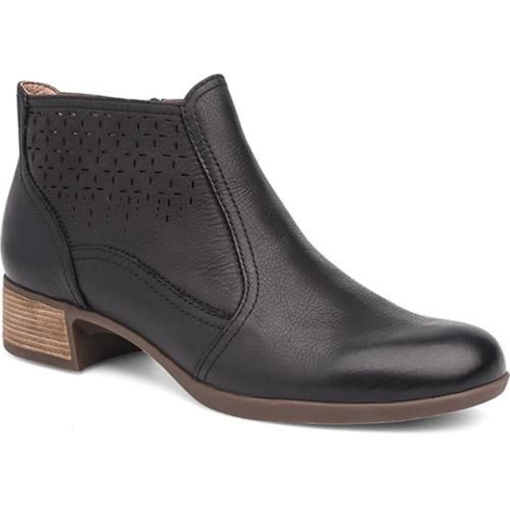 Dansko Liberty Ankle Booties Women’s Black Burnished Nappa Leather - Size 36